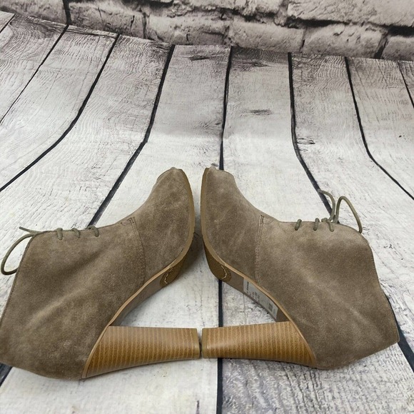 Loft Shirlie open toe bootie lace up shoe in bone size 7M Leather Upper - Picture 6 of 11